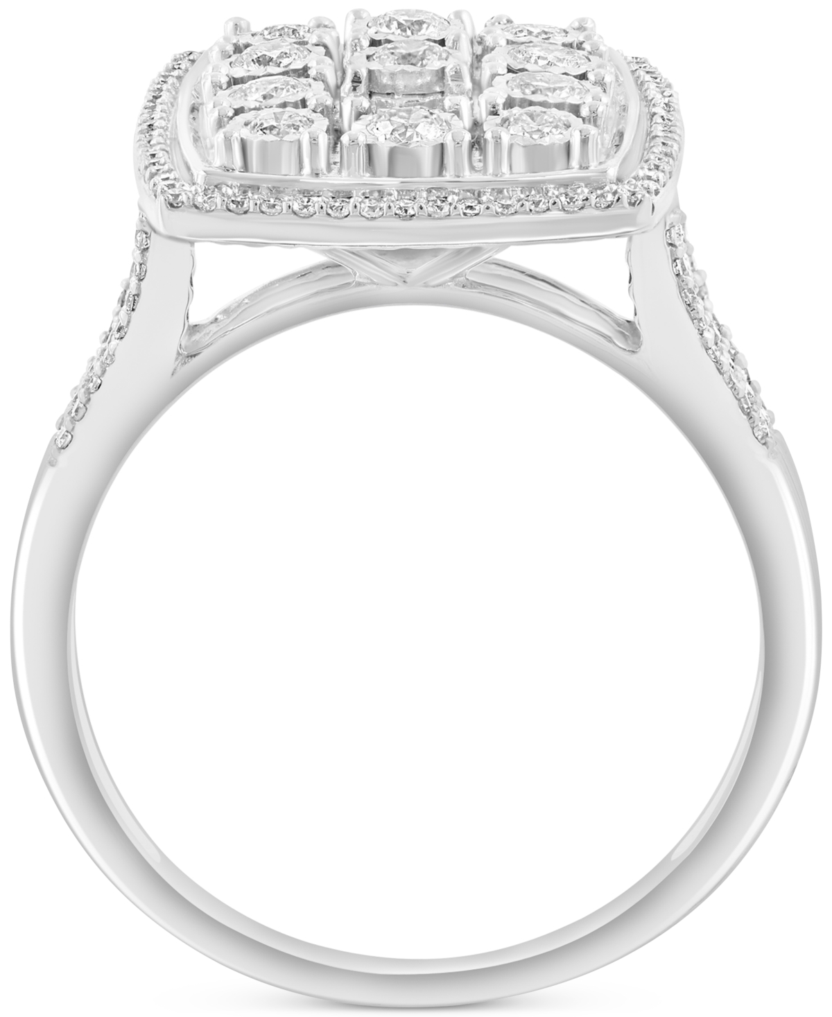 Effy Collection Effy Diamond Rectangular Halo Cluster Ring (1/2 Ct. T.w.) In 14k White Gold In Gold