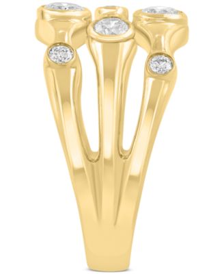 Diamond Three-Row Ring (3/4 ct. t.w.) in 14k Yellow Gold