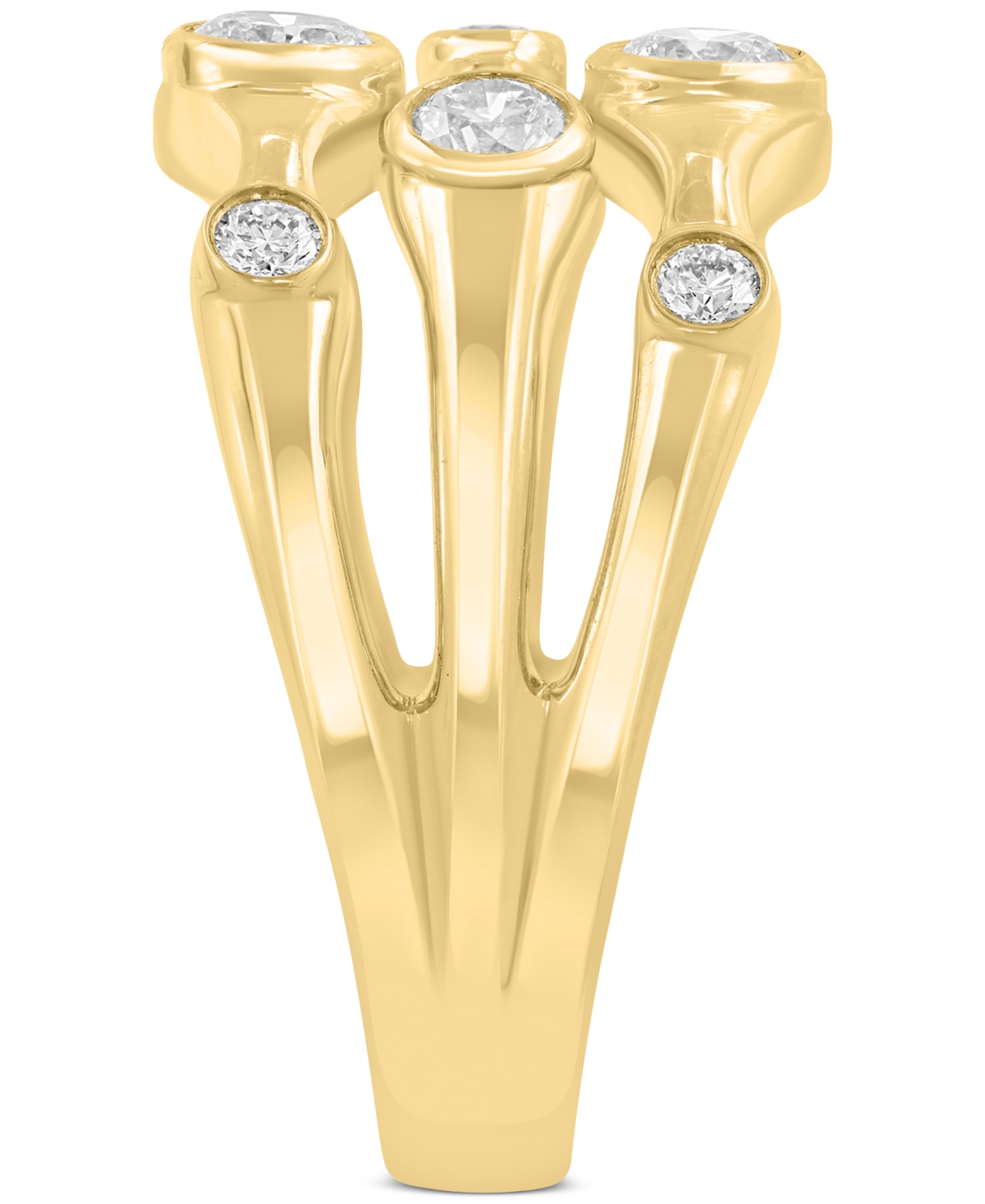 Effy Collection Diamond Three-row Ring (3/4 Ct. T.w.) In 14k Yellow Gold In Gold