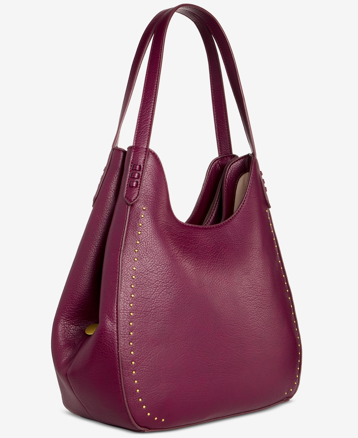 Style & Co Medium Studded Four Poster Tote Bag, Macy's Exclusive In Burgundy