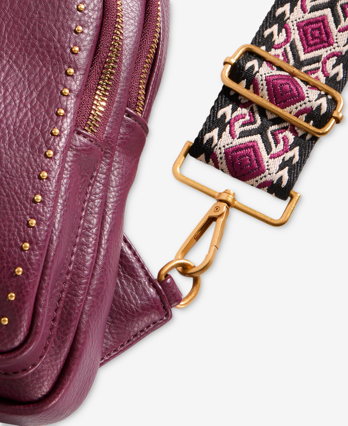 Style & Co Mini Studded Sling Bag, Macy's Exclusive In Burgundy
