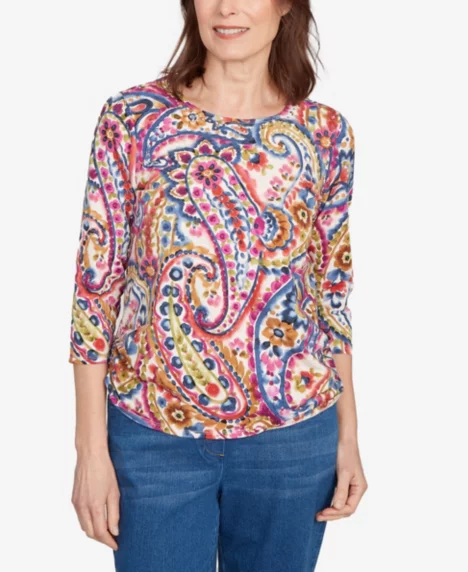 Petite Paisley Top - Purple