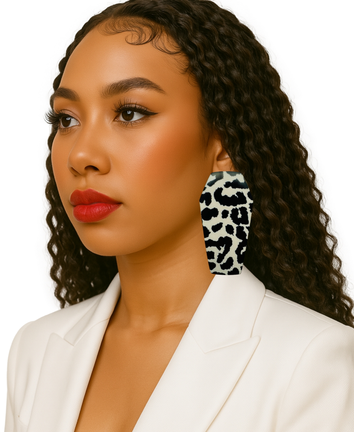 Swanky Designs Geometric Gemma Stud Earrings In Black