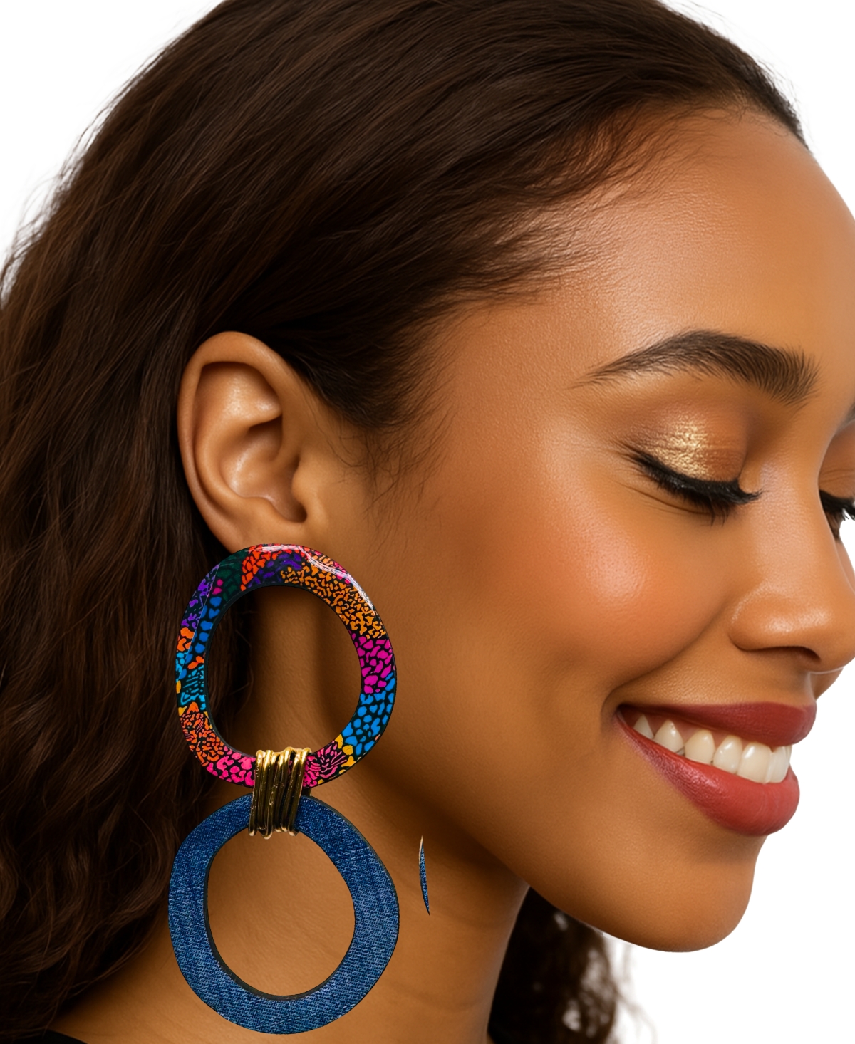 Swanky Designs Talulla Dangles Sculptural Earrings In Blue