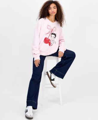 Juniors' Betty Boop Cherry Graphic Sweatshirt