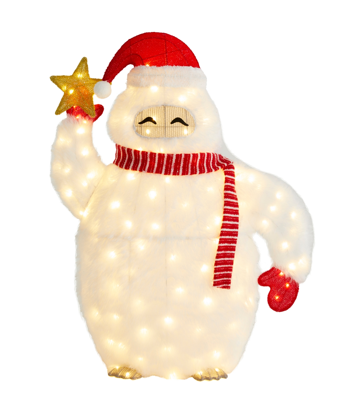 Glitzhome 42" Lighted Fabric Christmas 3d Yeti Outdoor Decor In Multi