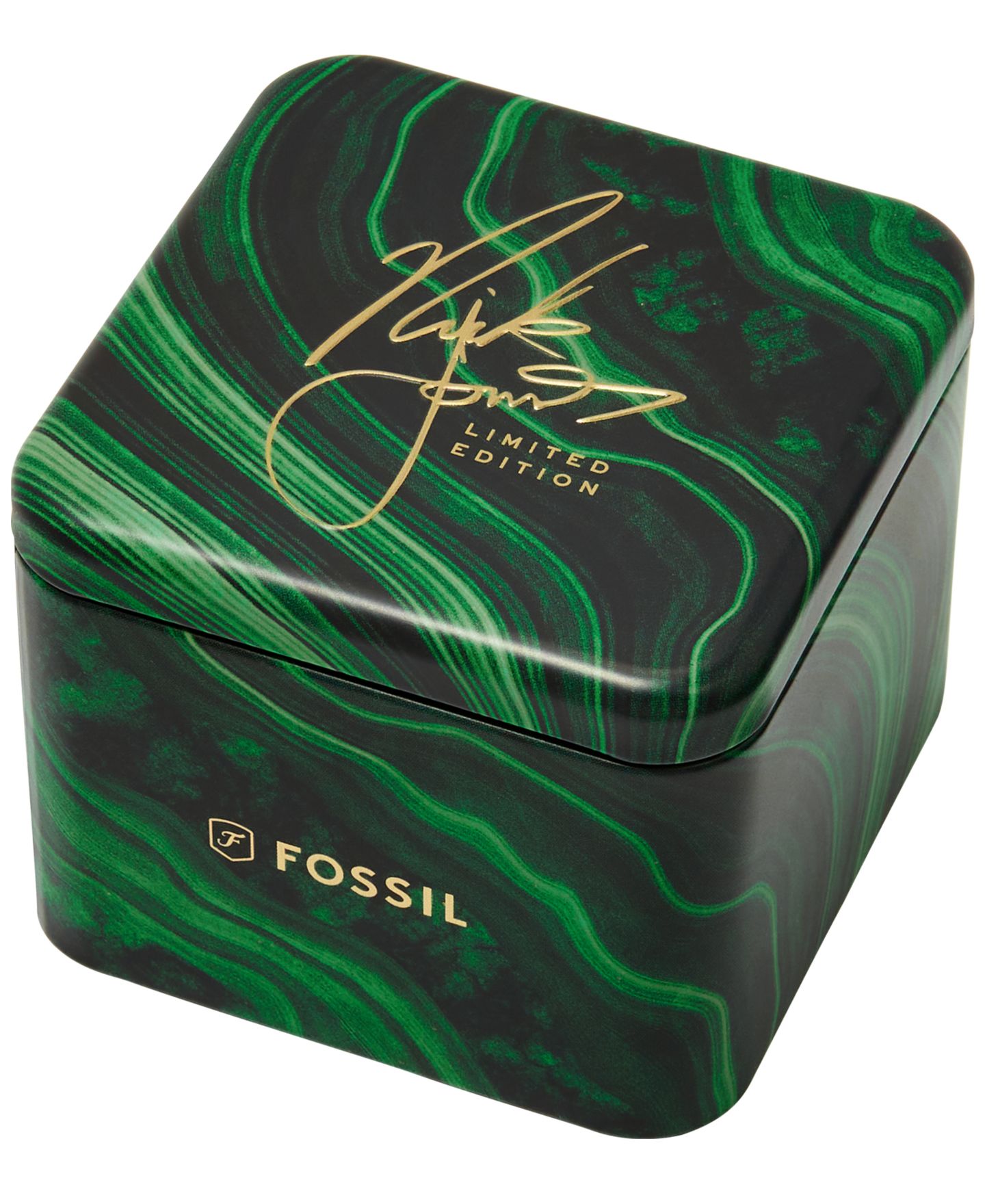 Часы Fossil Nick Jonas x Machine Luxe унисекс, чёрный кожаный ремешок под крокодила, 37 мм — фото 10