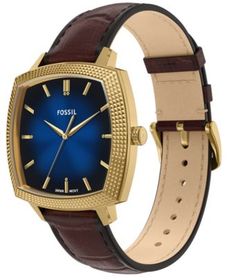 Unisex Nick Jonas x Machine Luxe Vignette Brown Croco Leather Watch, 37mm