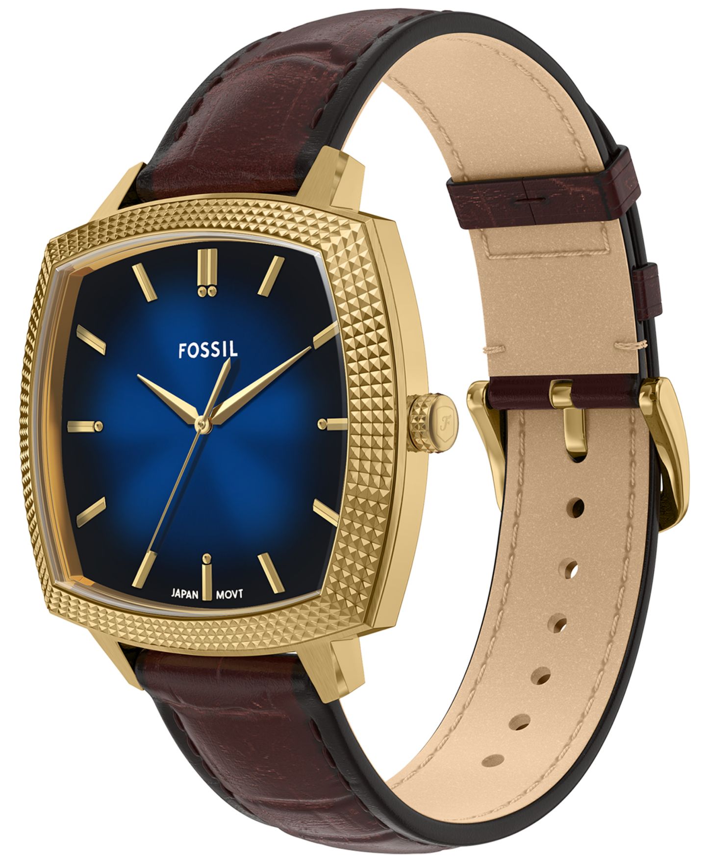 Часы Fossil Unisex Nick Jonas x Machine Luxe Vignette Brown Croco Leather Watch, 37mm — фото 7