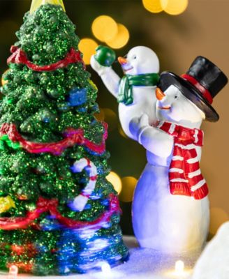 20" Lighted Resin Christmas Santa Train Village