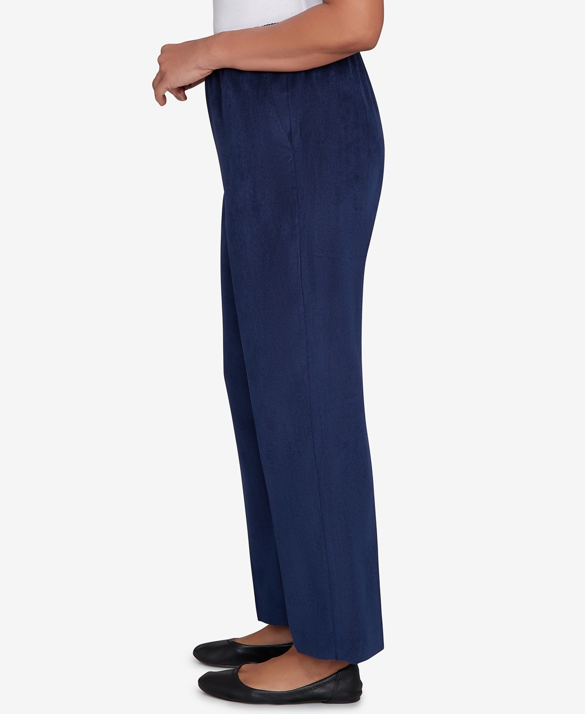Alfred Dunner Petite Corduroy Medium Length Pants In Blue