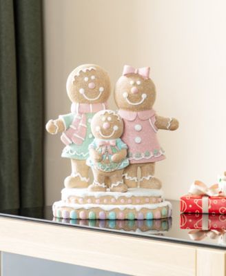 10.25" Resin Christmas Gingerbread Man Family Figurine
