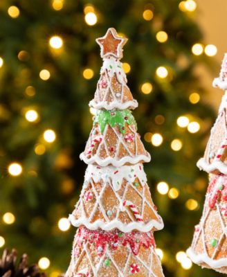 Resin Christmas Tree Figurine, Set of 2