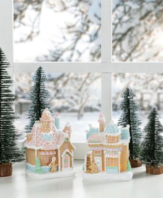 Resin Christmas Macaron Village, Set of 2