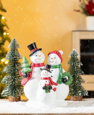 10.25" Resin Christmas Snowman Family Figurine
