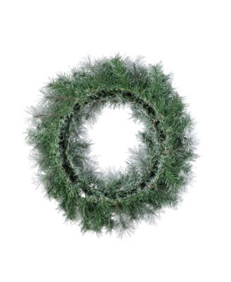 24" Pre-Lit Snow Flocked Pine Christmas Wreath