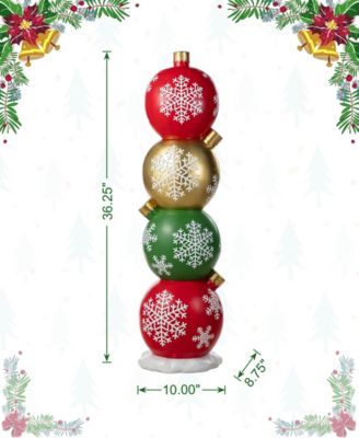 36.25" Resin Christmas Stacked Ornament Porch D&eacute;cor