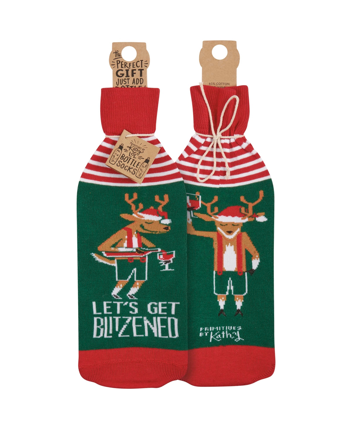 Primitives By Kathy Let's Get Blitzened Bottle Sock In Multi