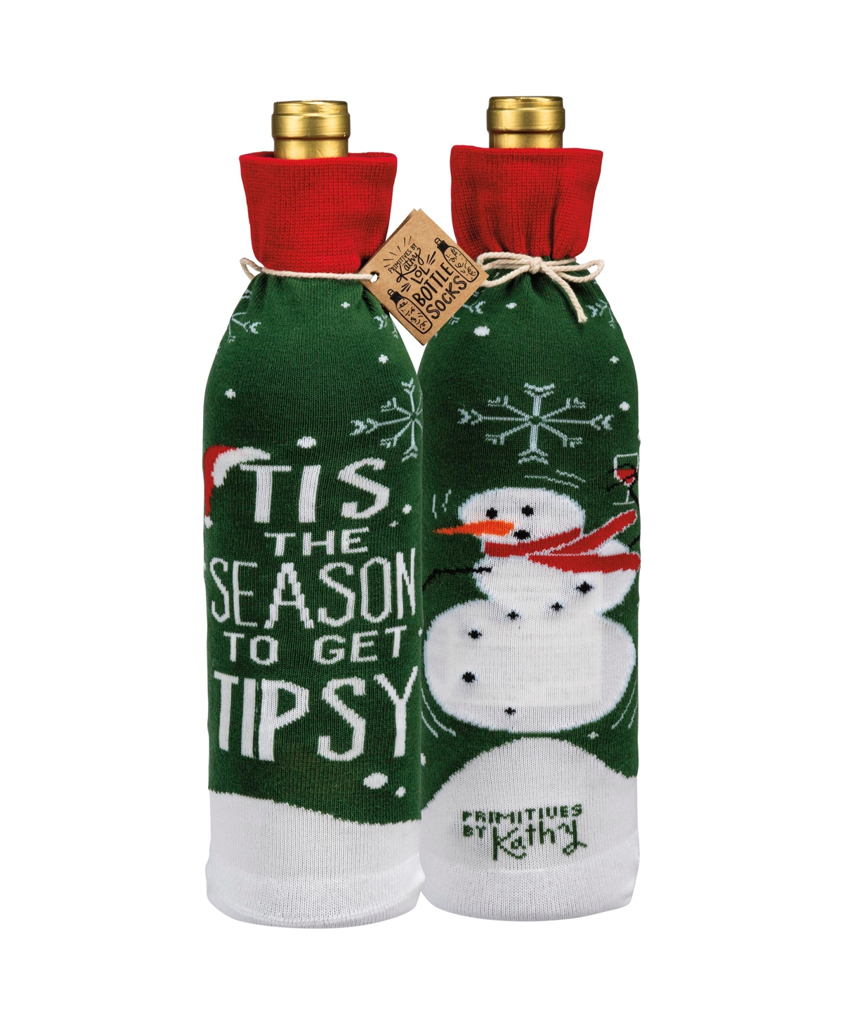 Primitives By Kathy Tis The Season To Get Tipsy Bottle Sock In Green