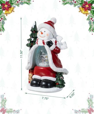 100mm Lighted Resin Christmas Snowflakes Snowman Water Globe