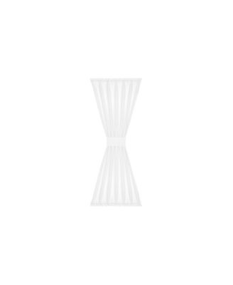Country Farmhouse Living Solid Colored Semi Sheer Single Door Curtain Panel With Tieback - 54 in. W x 40 in. L