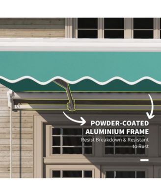 13' x 8' Manual Retractable Awning Sunshade Shelter,