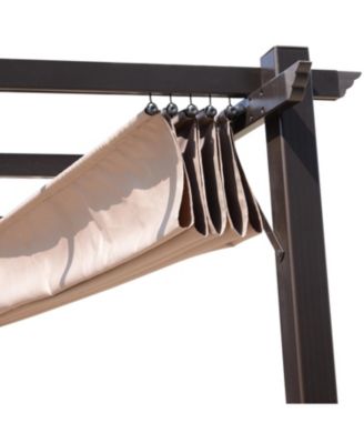 10' x 13' Pergola with Retractable Shade Canopy, Aluminum,