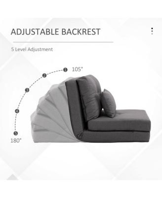 2-in-1 Floor Lazy Sofa with 5 Position Adjustable Backrest