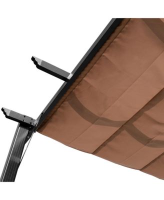 10' x 13' Pergola with Retractable Shade Canopy, Aluminum,