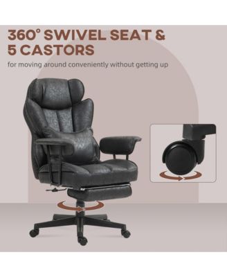 396lbs. Big and Tall Massage Office Chair with Footrest,