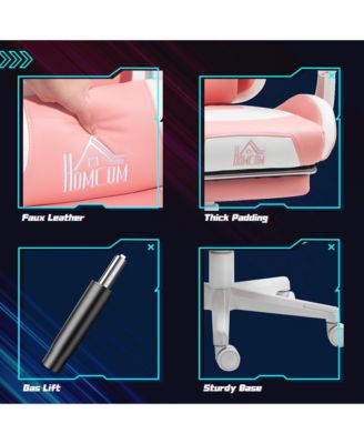 Cute Gaming Chair, Reclining Gamer Chair with Footrest,