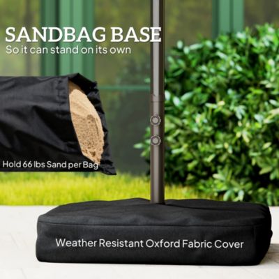 15' Backyard Double-Sided Steel Fabric Market Garden Umbrella