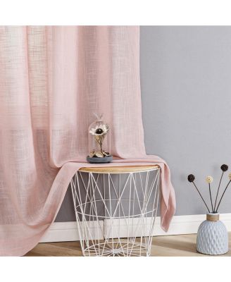 2 Pack Lux Thread Premium Woven Grommet Top Sheer Curtain Panels - Spice