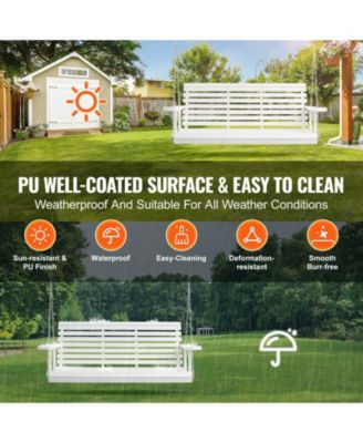 Heavy-Duty Wooden Porch Swing with Hanging Chains – Outdoor Bench for Patio, Porch, or Garden