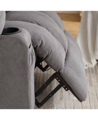 Swinging Recliner Massage Heated Sofa with USB and 2 Cup Holders