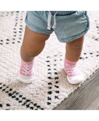 Infant Girl Breathable Washable Non-Slip Sock Shoes Sneakers - Pink