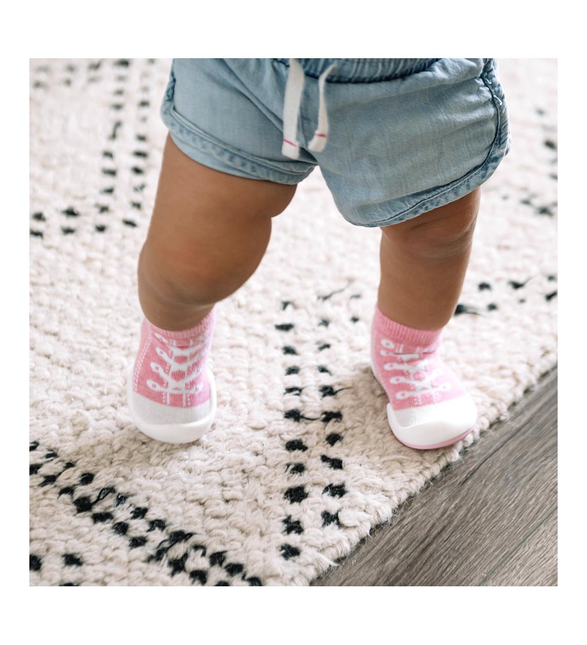 Детские Komuello Infant Girl Breathable Washable Non-Slip Sock Shoes Sneakers - Pink — фото 9