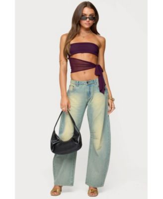 Women's Cayden Low Rise Washed Barrel Jeans