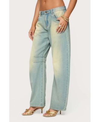 Women's Cayden Low Rise Washed Barrel Jeans