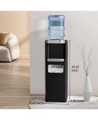 Water Cooler with Ice Maker &amp;#x2013; 33lbs/Day, Fits 2&amp;#x2013;5 Gallon Bottles, Child Lock, Energy-Saving, for Home &amp; Office