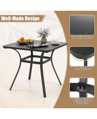 32'' Patio Dining Table w/ 4 Curved Legs Heavy-Duty Outdoor Table for 4 Garden