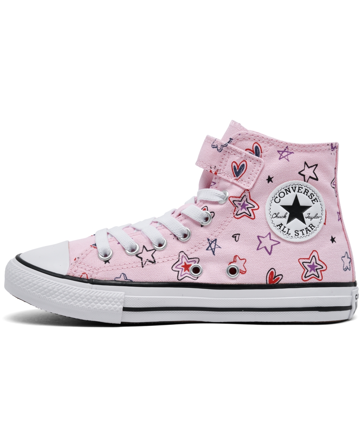 Converse Little Girls Chuck Taylor All Star Doodles Stay-put Closure Strap High Top Casual Sneakers From Fini