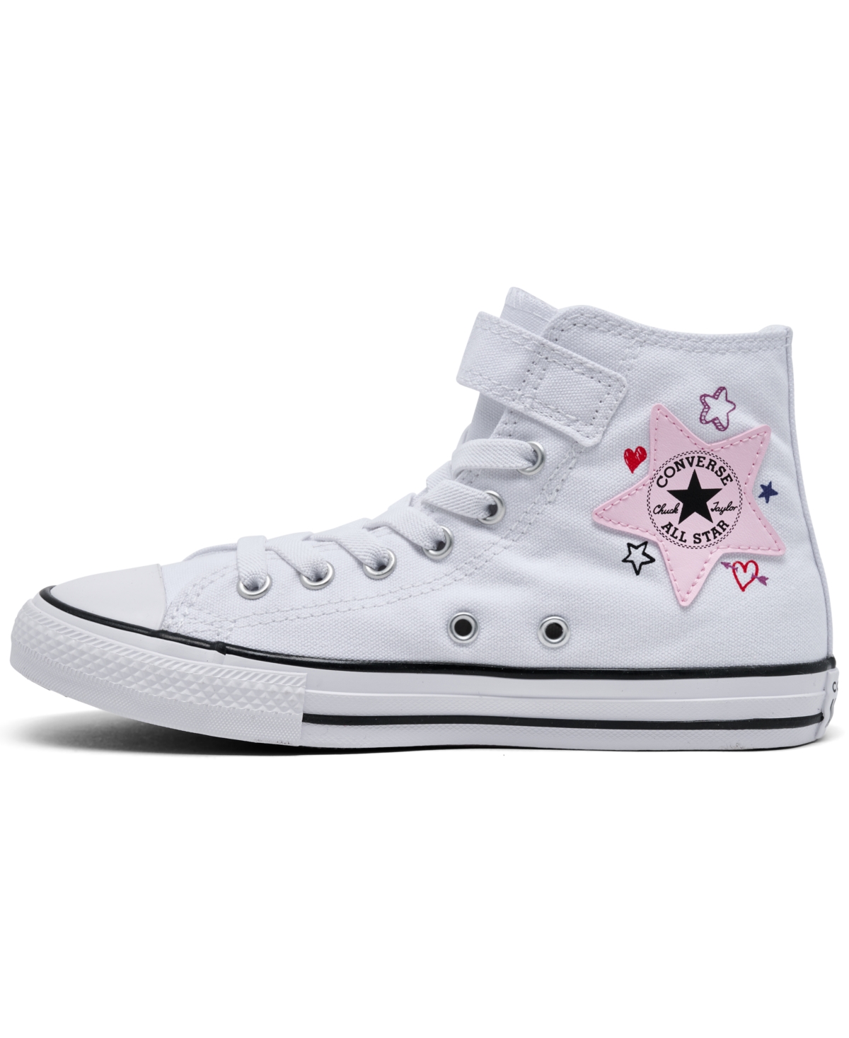Converse Little Girls Chuck Taylor All Star Doodles Stay-put Closure Strap High Top Casual Sneakers From Fini