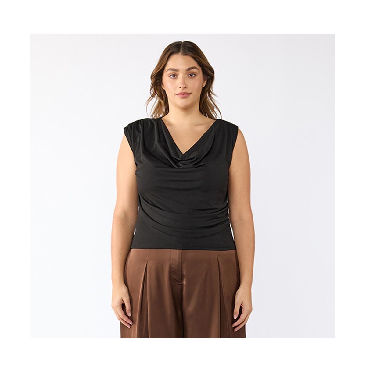 Dune Asymm Sleeveless Top - Black
