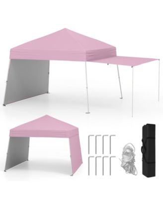 14 X 9.2 FT Pop up Canopy Tent with 2 Convertible Sidewalls to Awning & Stakes