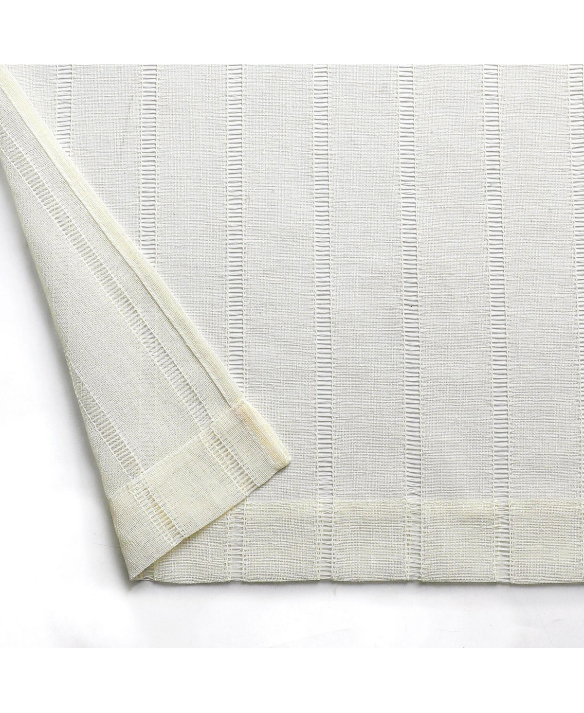 Kate Aurora Modern Chic Complete 4 Piece Striped Sheer Kitchen Curtain Tier & Valance Set - Beige