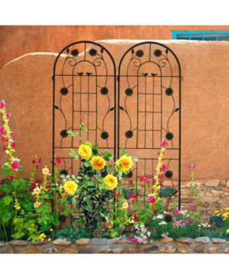 2 Pack Metal Garden Trellis 71" Rustproof Black