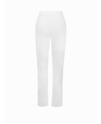 Women Vayla White Skinny Fit Crepe Trousers