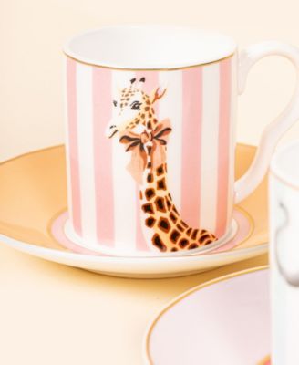 Animal Espresso Cups and Saucers, Set of 2