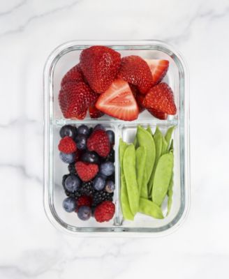 2-Pack Three Compartment Glass Storage Set